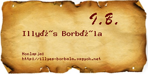 Illyés Borbála névjegykártya
